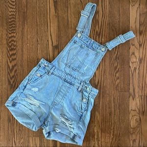 Denim shorts overalls / shortalls size small
